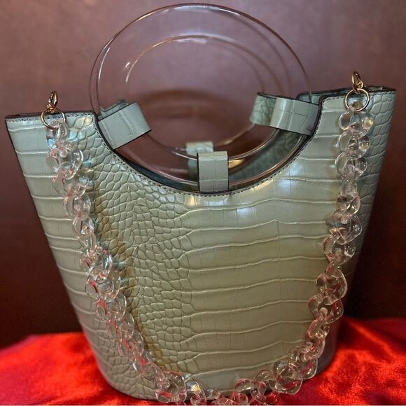 New! International Concepts Women Croc embossed Mint purse - Picture 5 of 7